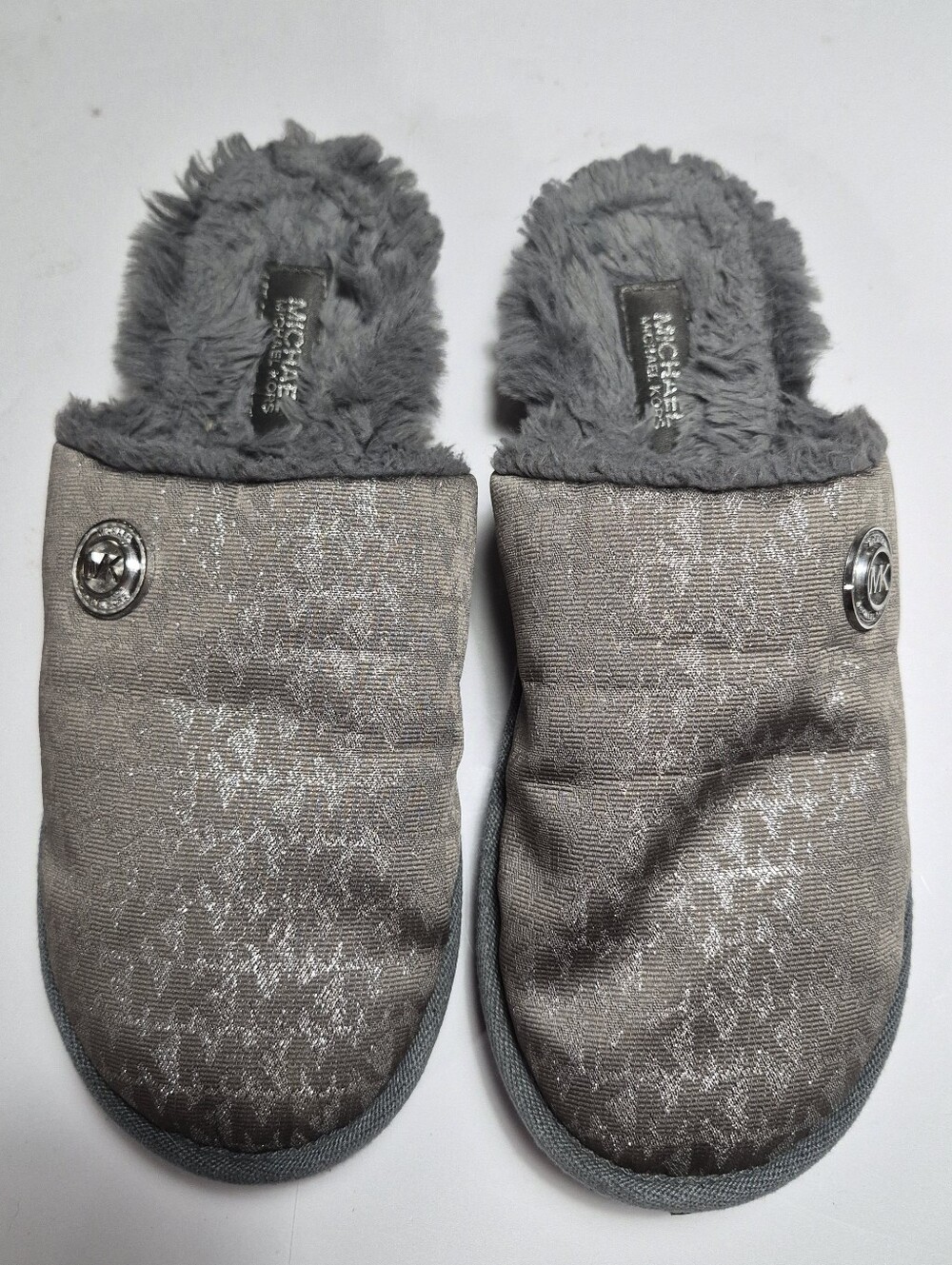 Michael Kors Gray Faux-Fur Lined Women's Slippers 9.5